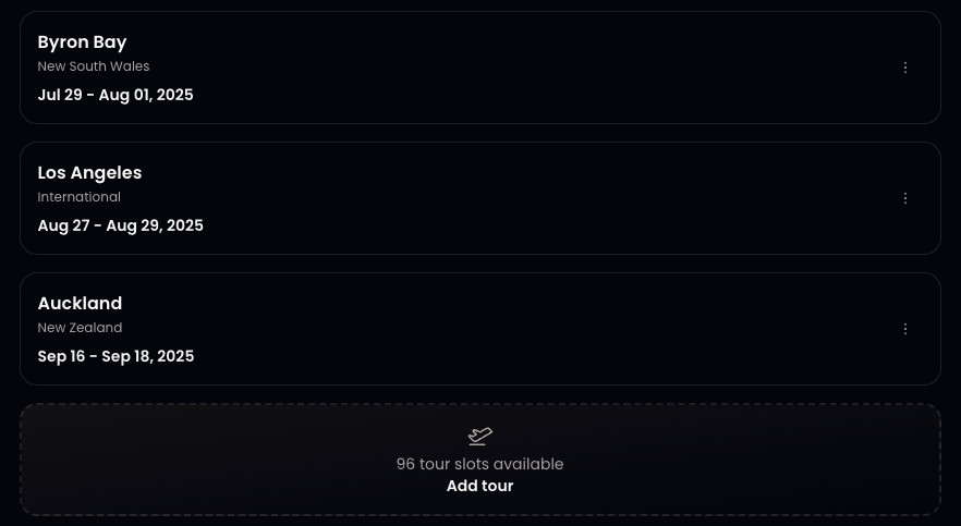 Tour anywhere in the world